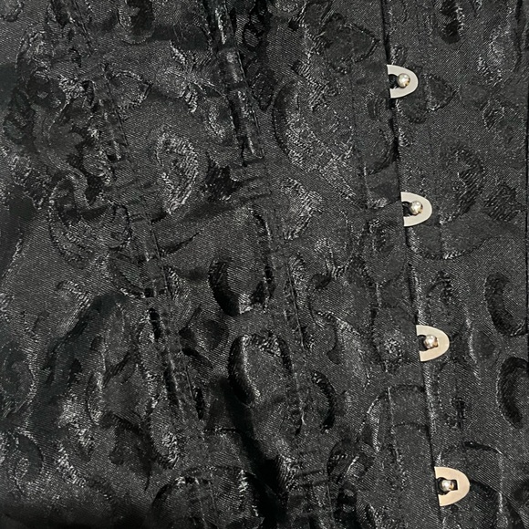 Elegant Black Corset with Ruffle Trim and Ties Like New! XS - Picture 8 of 8